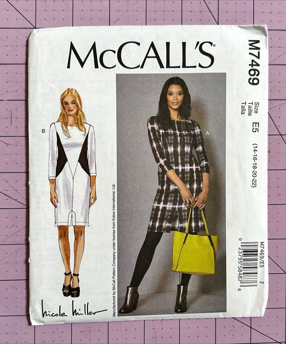 UNCUT Misses' Dresses McCall's Nicole Miller Pattern M7469 E5 14-16-18-20-22